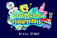 SpongeBob SquarePants: SuperSponge (Game Boy Advance) screenshot: Title screen.
