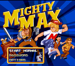 The Adventures of Mighty Max (SNES) screenshot: Main title screen