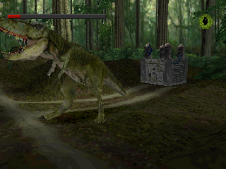 The Lost World: Jurassic Park (PlayStation) screenshot: A close up of the greatest hunter in history !