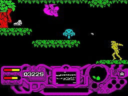 Rad Warrior (ZX Spectrum) screenshot: Here they are, the gravitational boots.