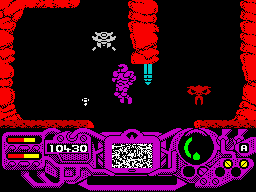Rad Warrior (ZX Spectrum) screenshot: That driller is indestructible.