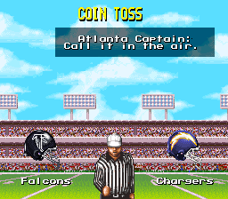 Madden NFL '94 (SNES) screenshot: Coin toss