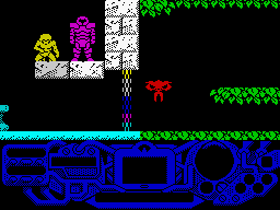 Rad Warrior (ZX Spectrum) screenshot: Too much energy wasted... one attempt is lost.