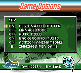 Ken Griffey Jr.'s Slugfest (Game Boy Color) screenshot: The Options selection
