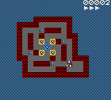 Sōkoban (Game Gear) screenshot: As the puzzles grow, the playfield shrinks