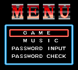 Sōkoban (Game Gear) screenshot: Main menu