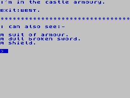 Scott Adams Scoops (ZX Spectrum) screenshot: (Voodoo Castle) Did they use the crystal ball to look up The Sleeping Dragon?