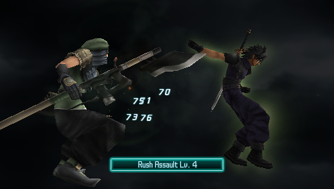 Crisis Core: Final Fantasy VII (PSP) screenshot: Rush Assault super attack