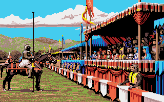 Defender of the Crown (Apple IIgs) screenshot: A day at the jousts.