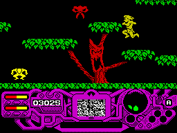 Rad Warrior (ZX Spectrum) screenshot: Let's find the gravitational boots to properly use ANTIRIAD.