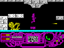 Rad Warrior (ZX Spectrum) screenshot: Here it is the laser blaster.
