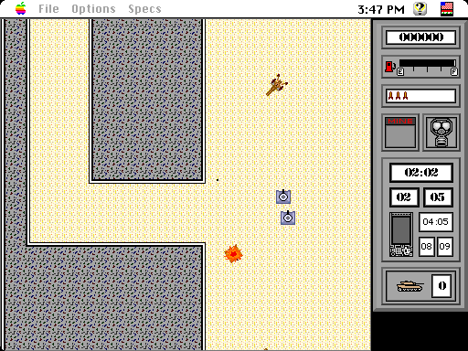 Operation: Desert Storm (Macintosh) screenshot: Getting killed (color)