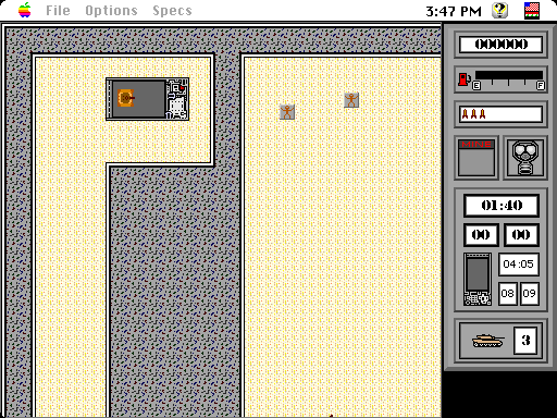 Operation: Desert Storm (Macintosh) screenshot: Starting out (color)