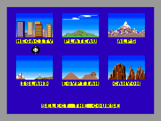 Mad Rider (MSX) screenshot: Select the course