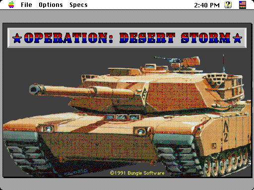Operation: Desert Storm (Macintosh) screenshot: Title screen (color)