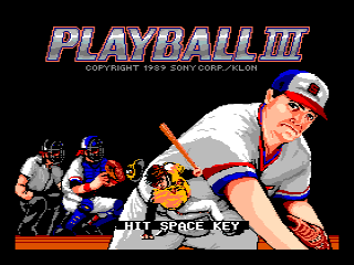 Playball III (MSX) screenshot: Title screen