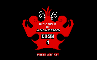 Fiendish Freddy's Big Top O' Fun (Atari ST) screenshot: Insert Disk 4...