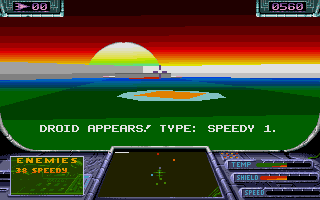 Trex Warrior: 22nd Century Gladiator (Atari ST) screenshot: A droid appears