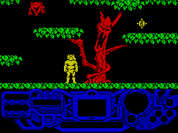 Rad Warrior (ZX Spectrum) screenshot: Hum... what does that icon representing some sort of energy is supposed to be used for?