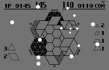 Hexcite: The Shapes of Victory (WonderSwan) screenshot: The power of the cosmos enter these tiles...