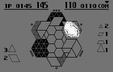 Hexcite: The Shapes of Victory (WonderSwan) screenshot: ... for a complete hexagon bonus!
