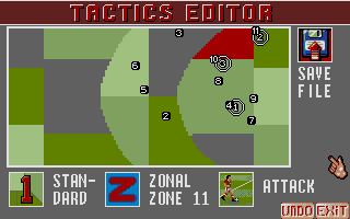 European Champions (Atari ST) screenshot: Tactics editor