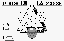 Hexcite: The Shapes of Victory (WonderSwan) screenshot: -15 for unused shapes.