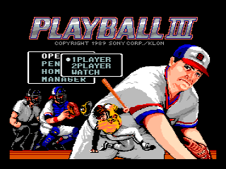 Playball III (MSX) screenshot: One or Two players, or you you simply want to watch?