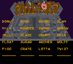 Power Piggs of the Dark Age (SNES) screenshot: Password screen