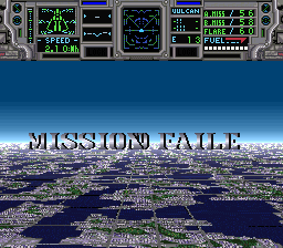 Lock On (SNES) screenshot: Mission failed