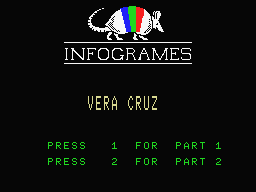 Vera Cruz (MSX) screenshot: Chapter selection