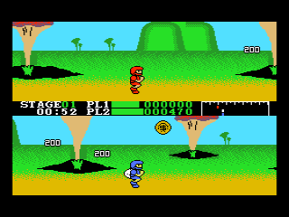 Super Runner (MSX) screenshot: Coins for extra points