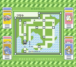 Pocket Monsters Midori (Game Boy) screenshot: Checking the map...