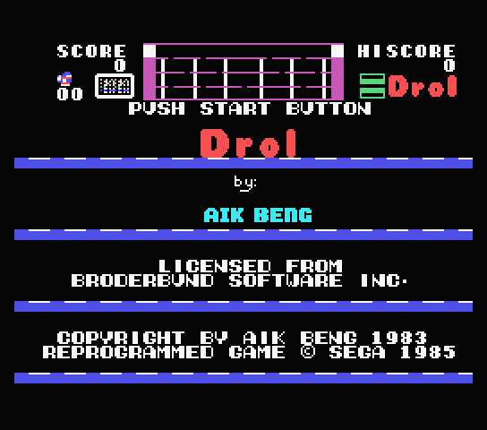 Drol (SG-1000) screenshot: Title