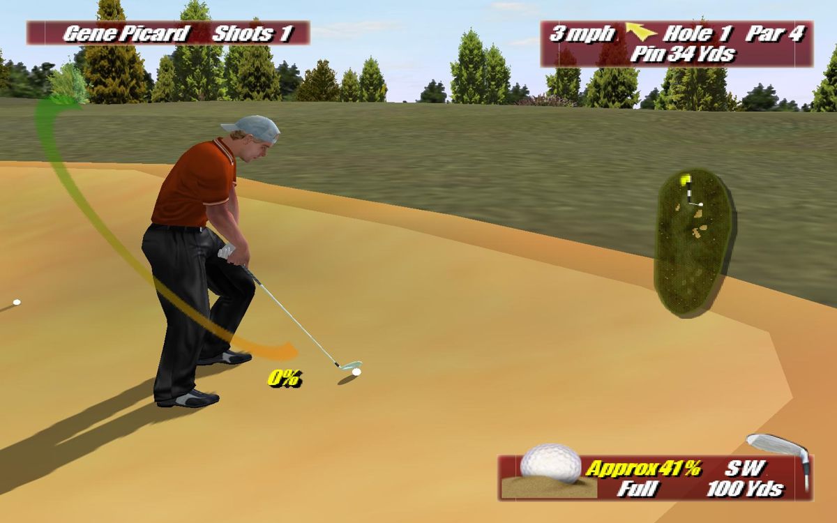 Leaderboard Golf (Windows) screenshot: bunker