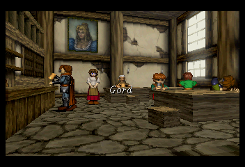 Shining the Holy Ark (SEGA Saturn) screenshot: Town of Enrich ~ Inside the inn.