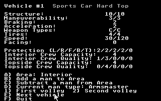 Roadwar 2000 (Atari ST) screenshot: Just how thoroughly do I want to micromanage here?