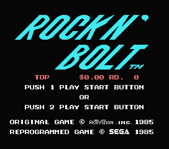 Rock n' Bolt (SG-1000) screenshot: Title