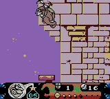 Toonsylvania (Game Boy Color) screenshot: Propeller hat jump, lofty.