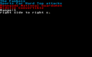 Roadwar 2000 (Atari ST) screenshot: Combat results display on the page