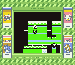 Pocket Monsters Midori (Game Boy) screenshot: Giovanni again! How many subterfuges, and clandestine overlordships, can this man be involved in?!