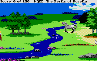 King's Quest IV: The Perils of Rosella (Atari ST) screenshot: A unicorn