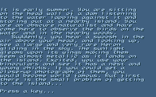 The Obscure Naturalist (Atari ST) screenshot: The intro text