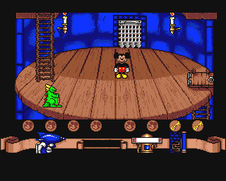 Mickey Mouse: The Computer Game (Amiga) screenshot: Tower 1 begins.