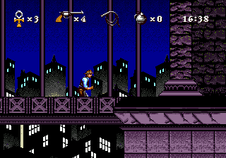 Instruments of Chaos Starring Young Indiana Jones (Genesis) screenshot: Running on the London's bridge.