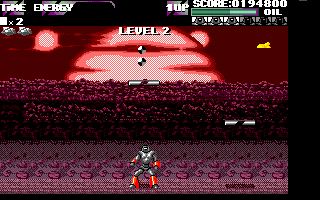 Bio Challenge (Atari ST) screenshot: Red armor for send rocks to the ennemy