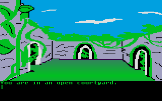 Amazon (Atari ST) screenshot: Ruins of a courtyard.