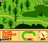 Scratch Golf (Game Gear) screenshot: A miserable bounce of a swing.