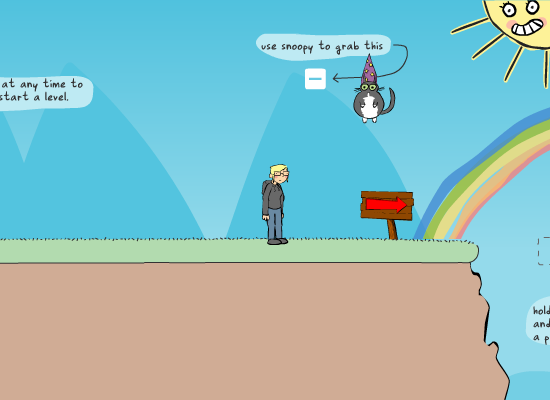 Tasha's Donkey Kat Bros. Chronicles (Browser) screenshot: Collecting items with Snoopy