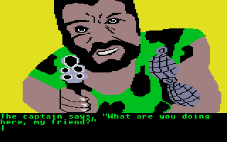 Amazon (Atari ST) screenshot: At gunpoint.